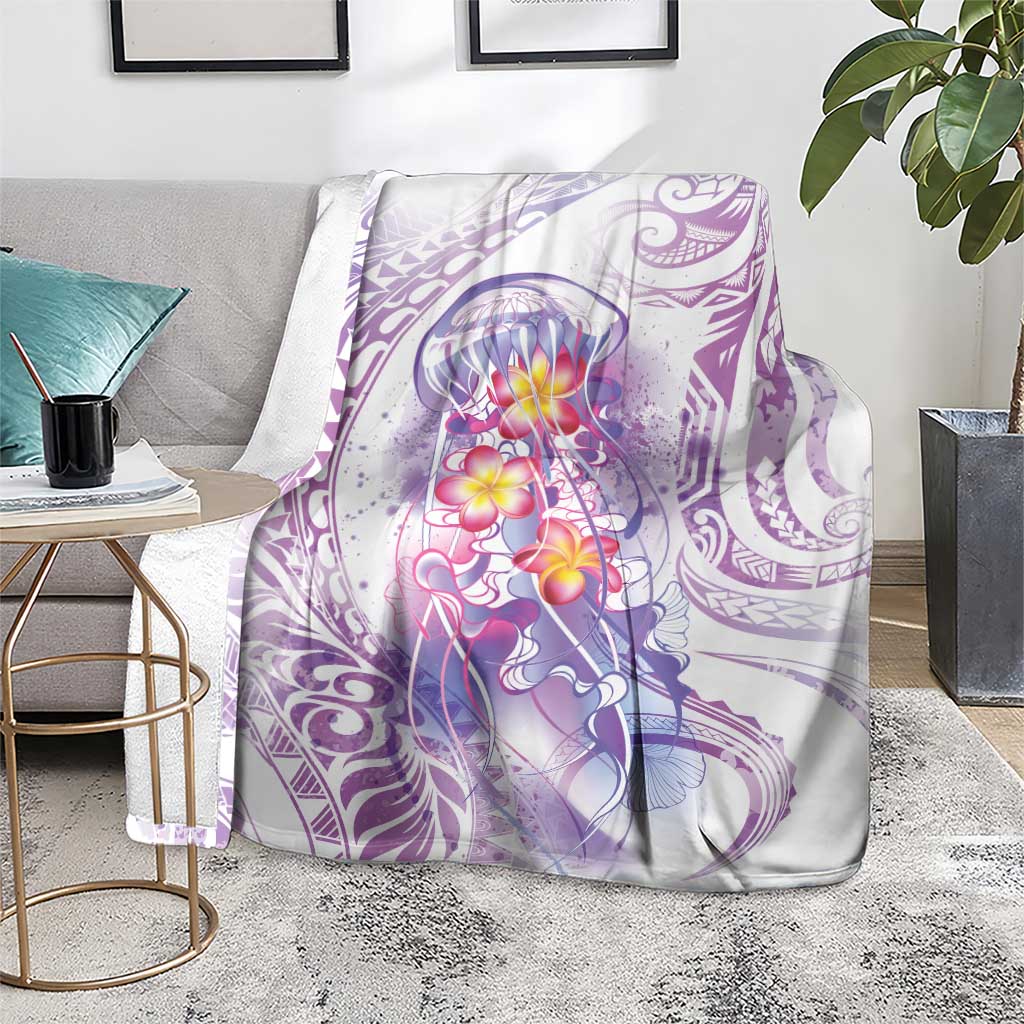 Lavender Polynesian Jellyfish Blanket Watercolor Glows - Polynesian Pride