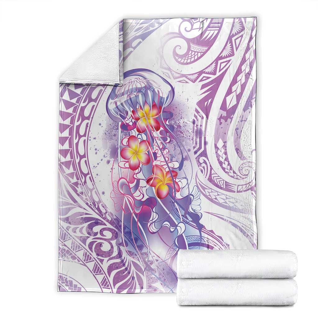 Lavender Polynesian Jellyfish Blanket Watercolor Glows - Polynesian Pride