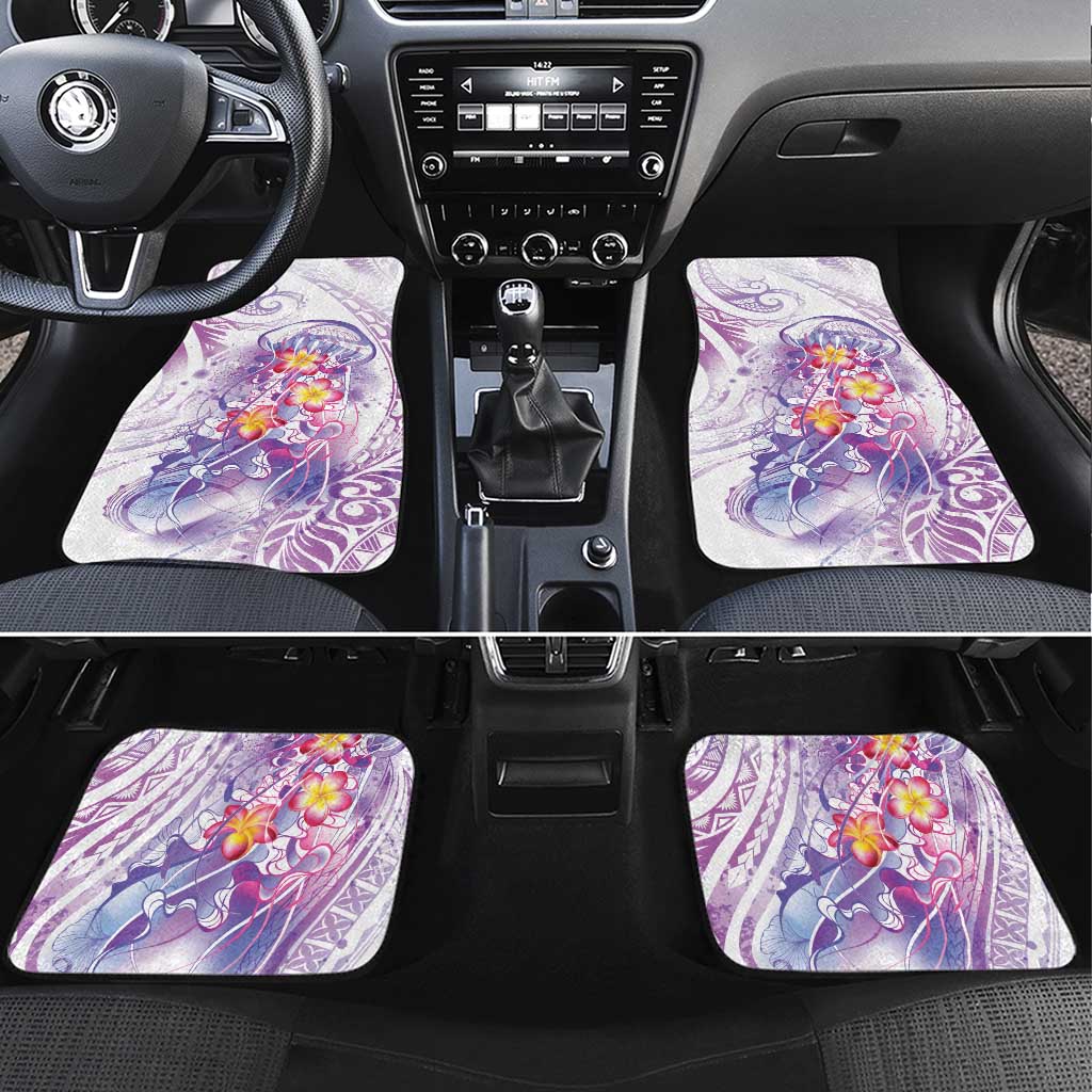 Lavender Polynesian Jellyfish Car Mats Watercolor Glows - Polynesian Pride