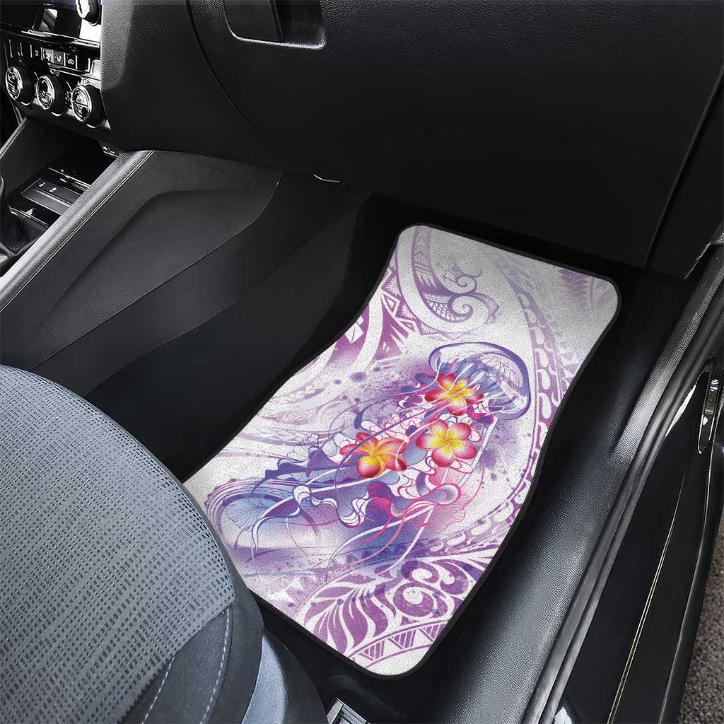 Lavender Polynesian Jellyfish Car Mats Watercolor Glows - Polynesian Pride
