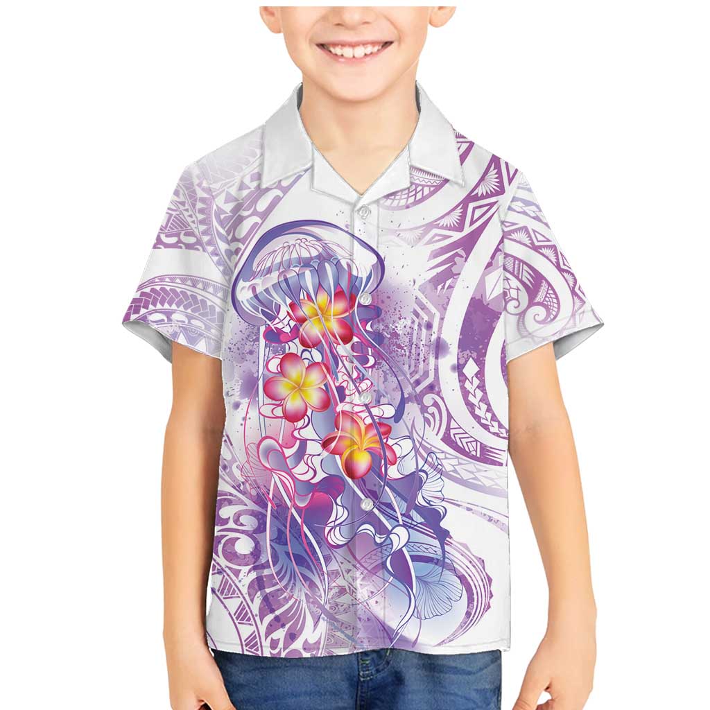 Lavender Polynesian Jellyfish Family Matching Mermaid Dress and Hawaiian Shirt Watercolor Glows LT7 Son's Shirt Lavender - Polynesian Pride