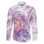 Lavender Polynesian Jellyfish Family Matching Puletasi and Hawaiian Shirt Watercolor Glows - Polynesian Pride