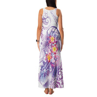 Lavender Polynesian Jellyfish Family Matching Tank Maxi Dress and Hawaiian Shirt Watercolor Glows - Polynesian Pride