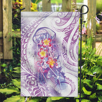 Lavender Polynesian Jellyfish Garden Flag Watercolor Glows - Polynesian Pride