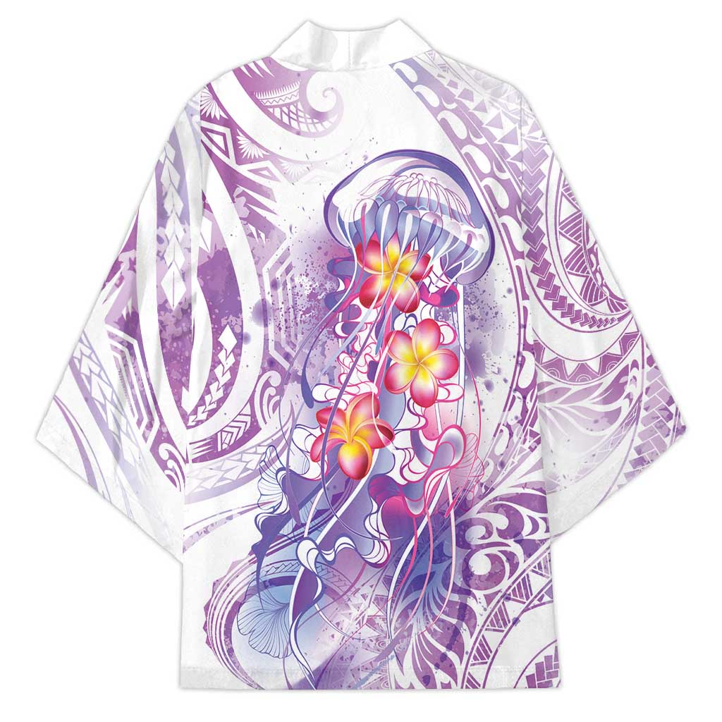 Lavender Polynesian Jellyfish Kimono Watercolor Glows - Polynesian Pride
