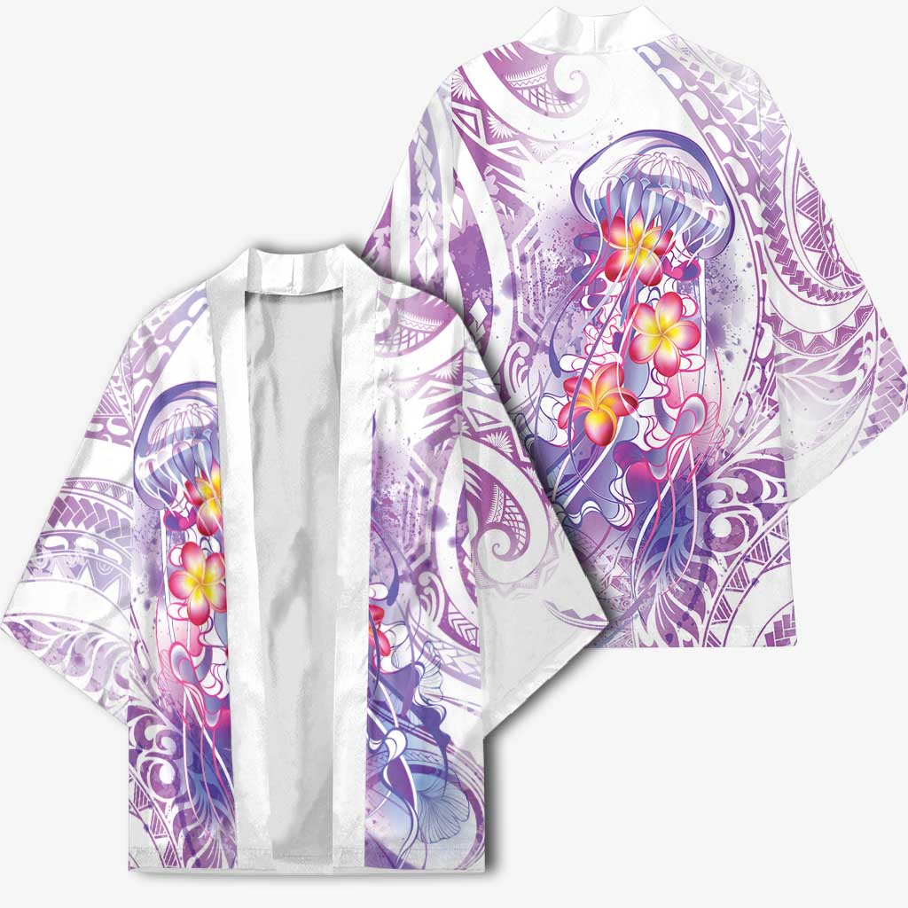 Lavender Polynesian Jellyfish Kimono Watercolor Glows - Polynesian Pride