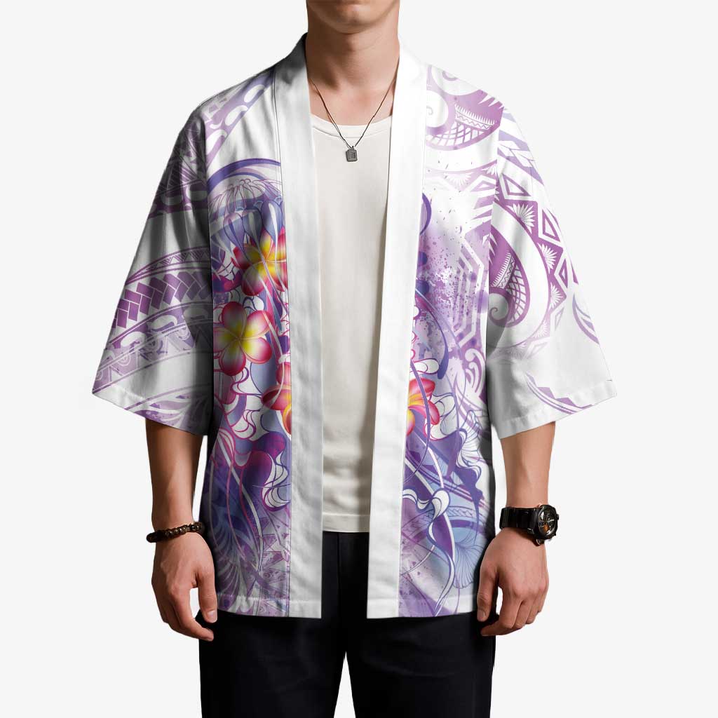 Lavender Polynesian Jellyfish Kimono Watercolor Glows - Polynesian Pride