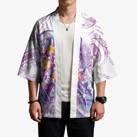 Lavender Polynesian Jellyfish Kimono Watercolor Glows - Polynesian Pride