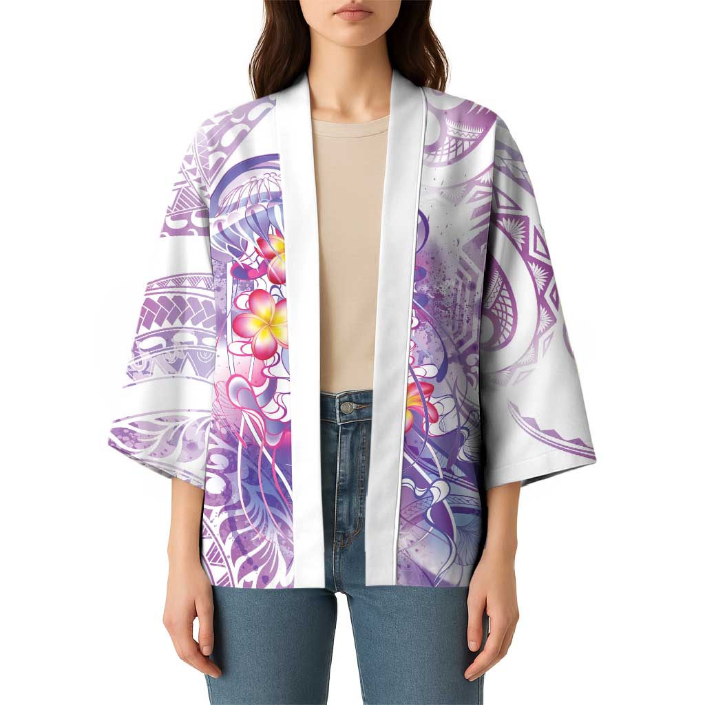 Lavender Polynesian Jellyfish Kimono Watercolor Glows - Polynesian Pride