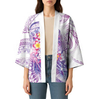 Lavender Polynesian Jellyfish Kimono Watercolor Glows - Polynesian Pride