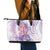 Lavender Polynesian Jellyfish Leather Tote Bag Watercolor Glows - Polynesian Pride
