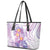 Lavender Polynesian Jellyfish Leather Tote Bag Watercolor Glows - Polynesian Pride