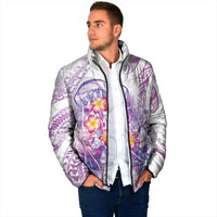 Lavender Polynesian Jellyfish Padded Jacket Watercolor Glows - Polynesian Pride