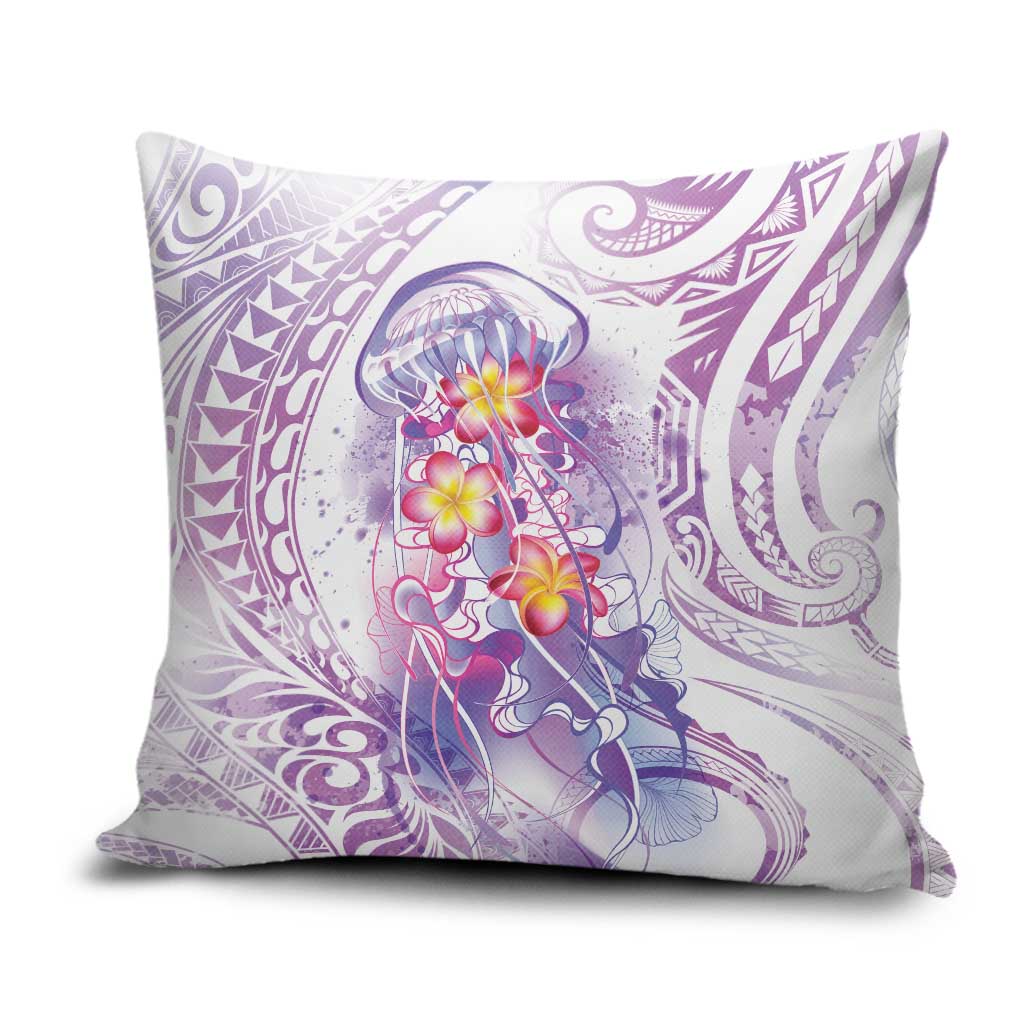 Lavender Polynesian Jellyfish Pillow Cover Watercolor Glows - Polynesian Pride