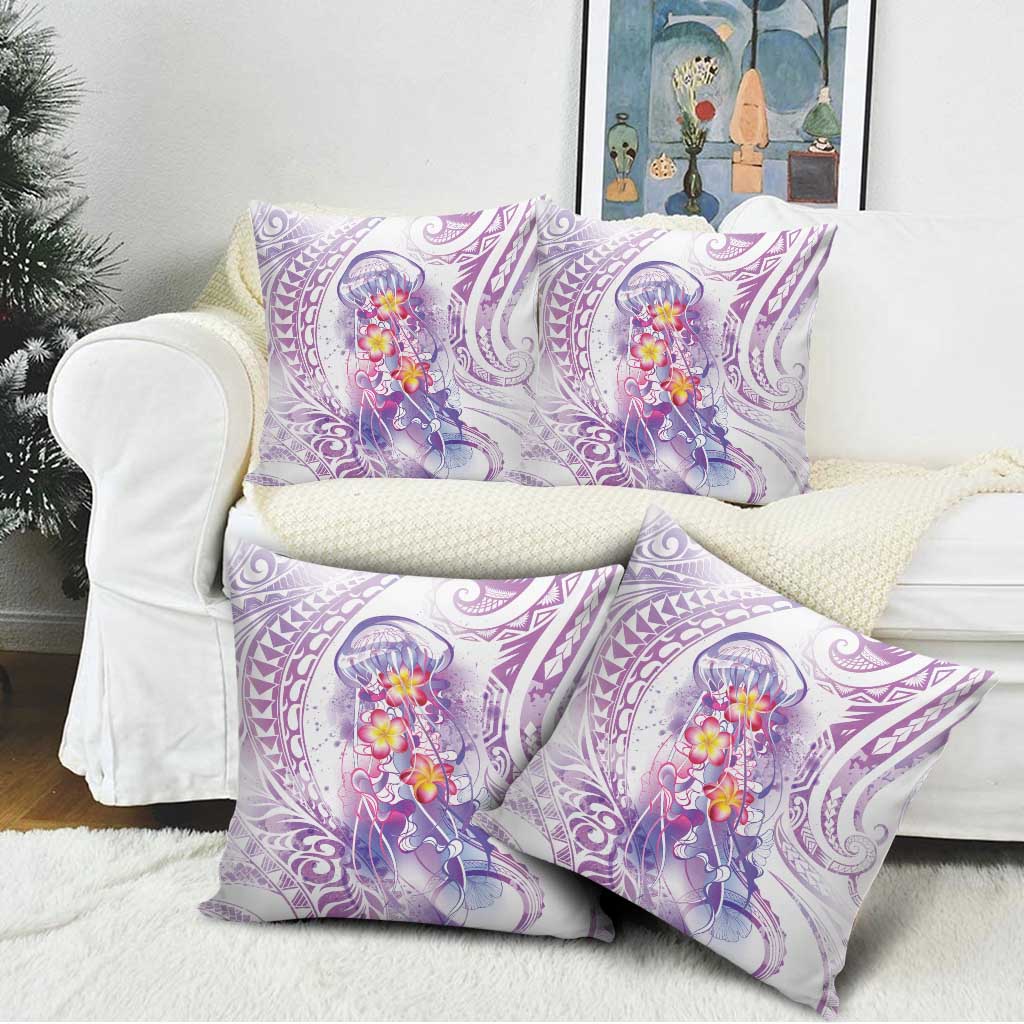 Lavender Polynesian Jellyfish Pillow Cover Watercolor Glows - Polynesian Pride