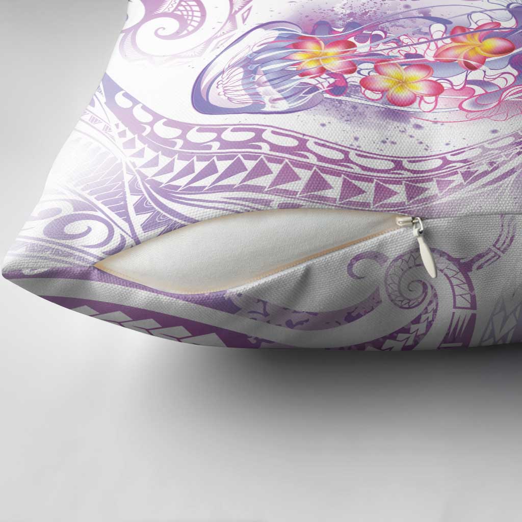 Lavender Polynesian Jellyfish Pillow Cover Watercolor Glows - Polynesian Pride