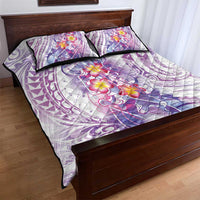 Lavender Polynesian Jellyfish Quilt Bed Set Watercolor Glows - Polynesian Pride