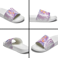 Lavender Polynesian Jellyfish Slide Sandals Watercolor Glows - Polynesian Pride