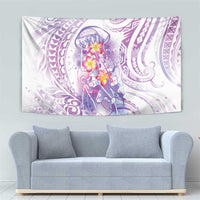 Lavender Polynesian Jellyfish Tapestry Watercolor Glows - Polynesian Pride