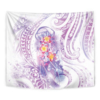 Lavender Polynesian Jellyfish Tapestry Watercolor Glows - Polynesian Pride