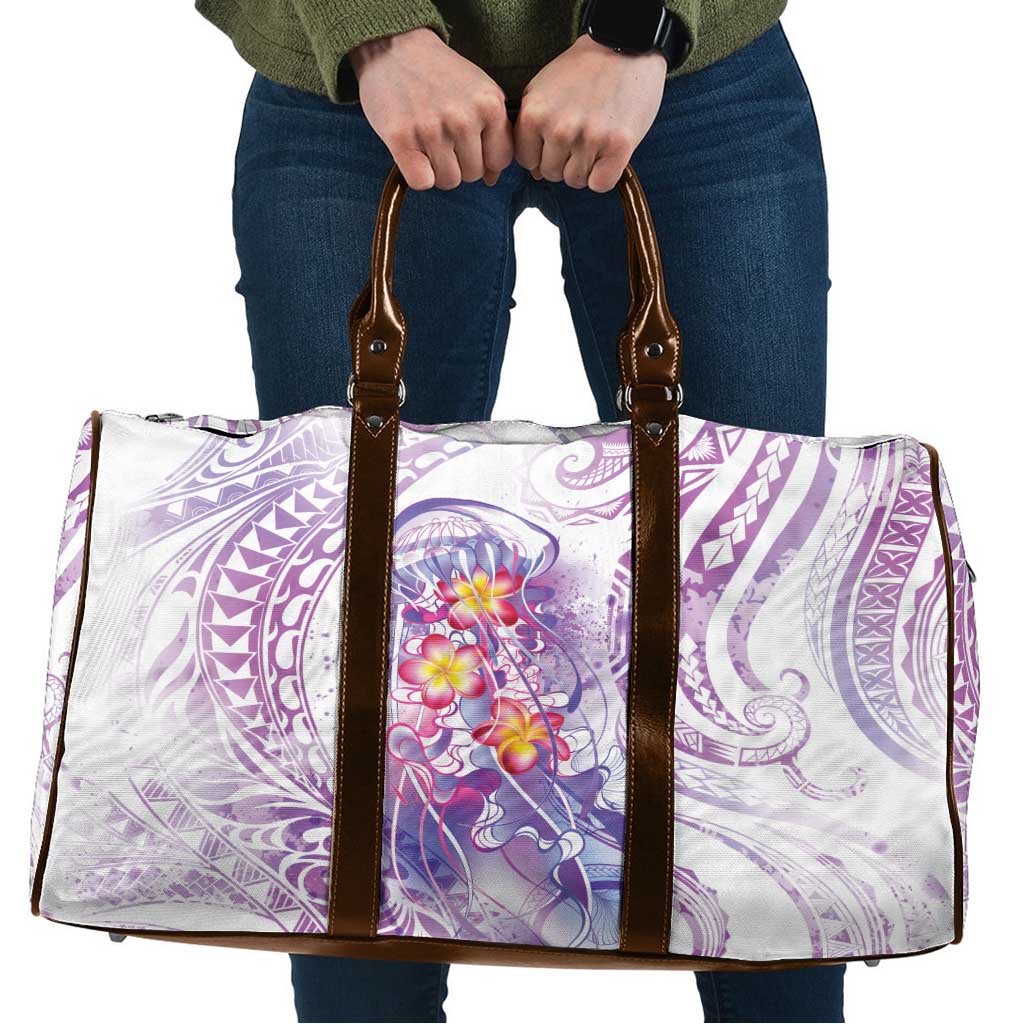 Lavender Polynesian Jellyfish Travel Bag Watercolor Glows - Polynesian Pride