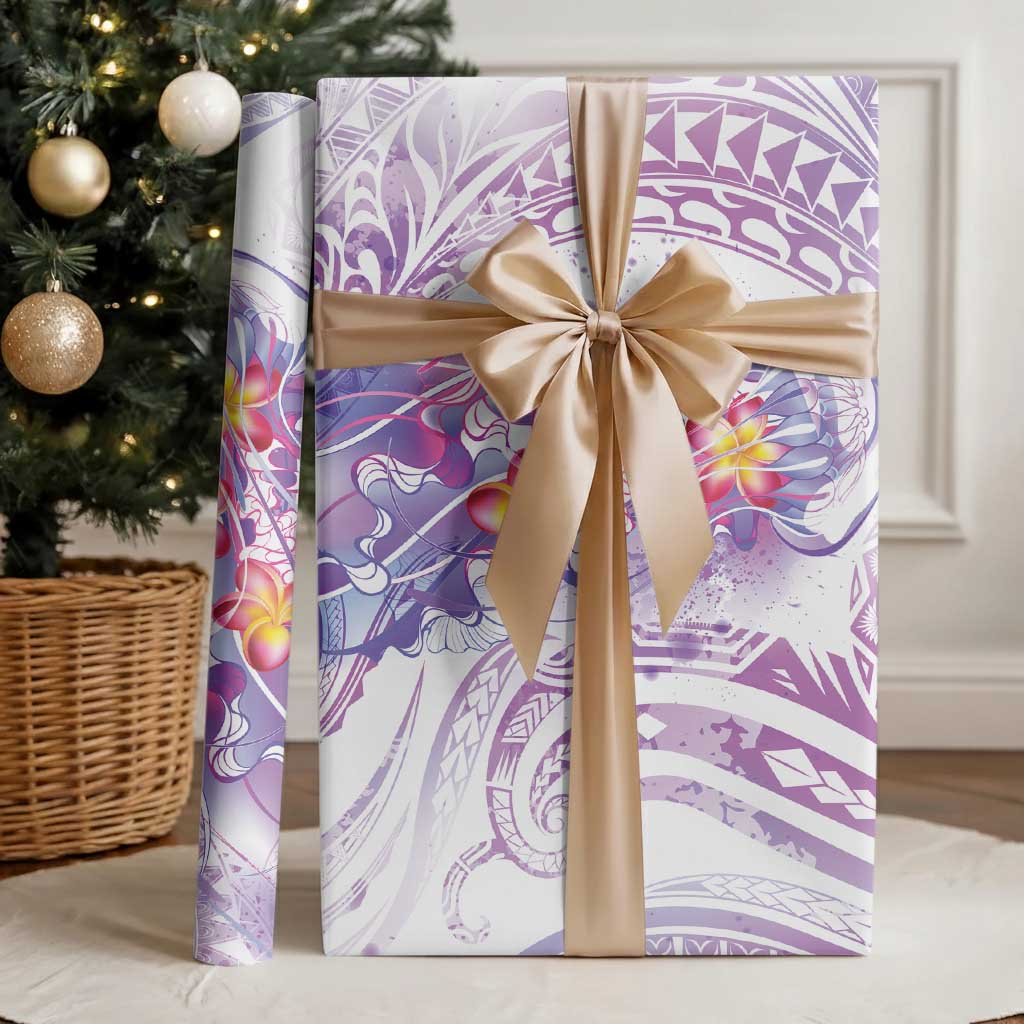 Lavender Polynesian Jellyfish Wrapping Paper Watercolor Glows
