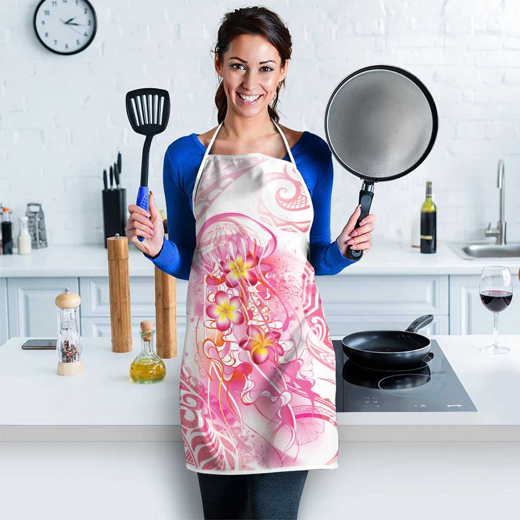 Rose Pink Polynesian Jellyfish Apron Watercolor Glows - Polynesian Pride