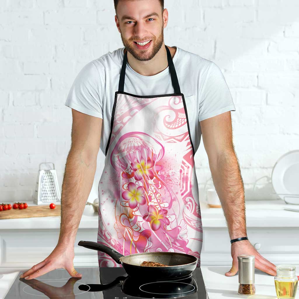 Rose Pink Polynesian Jellyfish Apron Watercolor Glows - Polynesian Pride