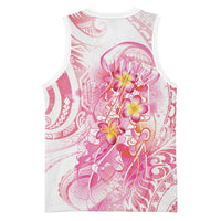 Rose Pink Polynesian Jellyfish Basketball Jersey Watercolor Glows - Polynesian Pride