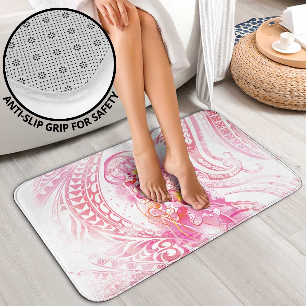 Rose Pink Polynesian Jellyfish Bathroom Set Watercolor Glows - Polynesian Pride