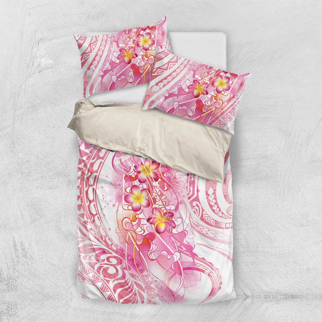 Rose Pink Polynesian Jellyfish Bedding Set Watercolor Glows - Polynesian Pride