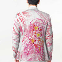 Rose Pink Polynesian Jellyfish Blazer Watercolor Glows - Polynesian Pride
