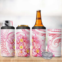 Rose Pink Polynesian Jellyfish 4 in 1 Can Cooler Tumbler Watercolor Glows - Polynesian Pride