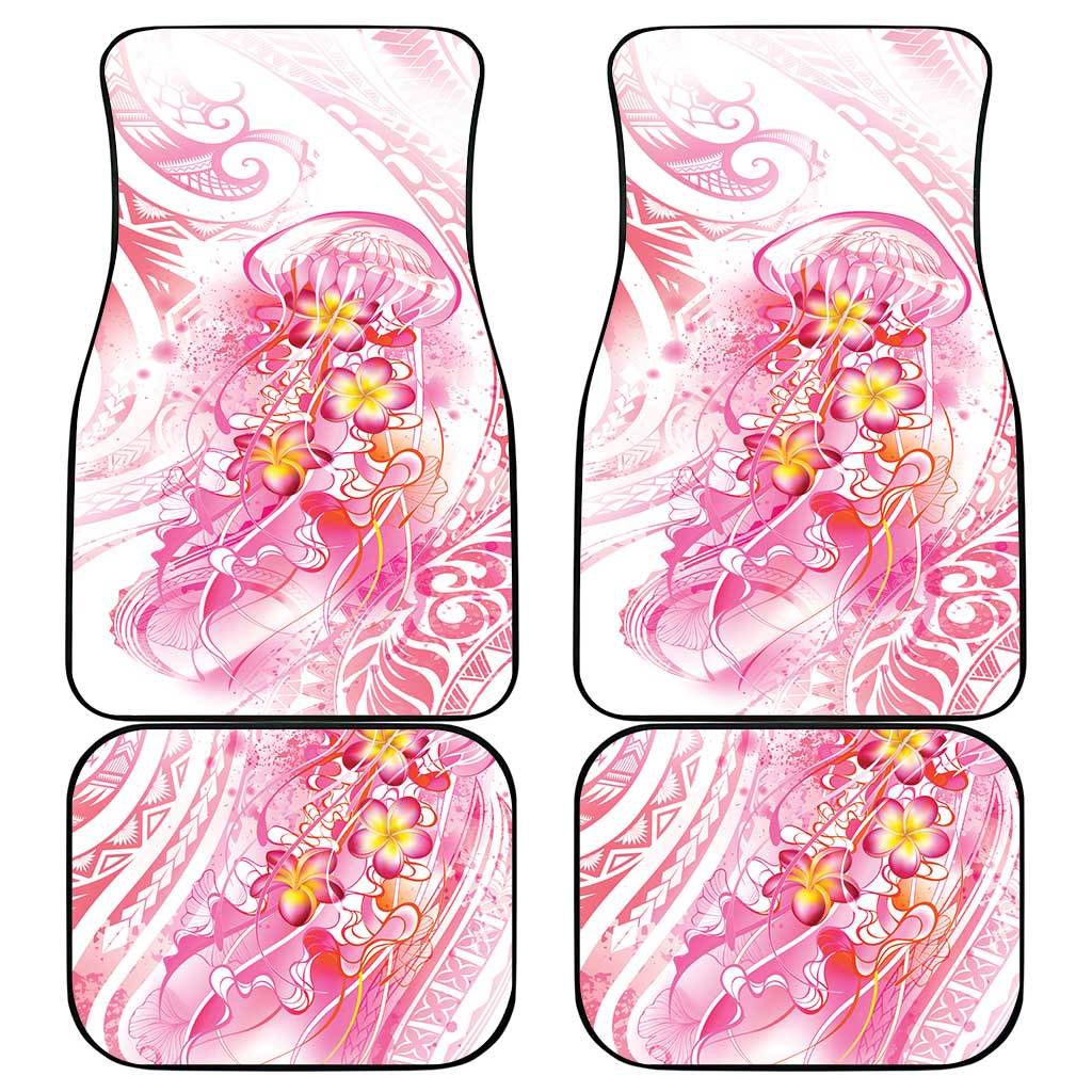 Rose Pink Polynesian Jellyfish Car Mats Watercolor Glows - Polynesian Pride