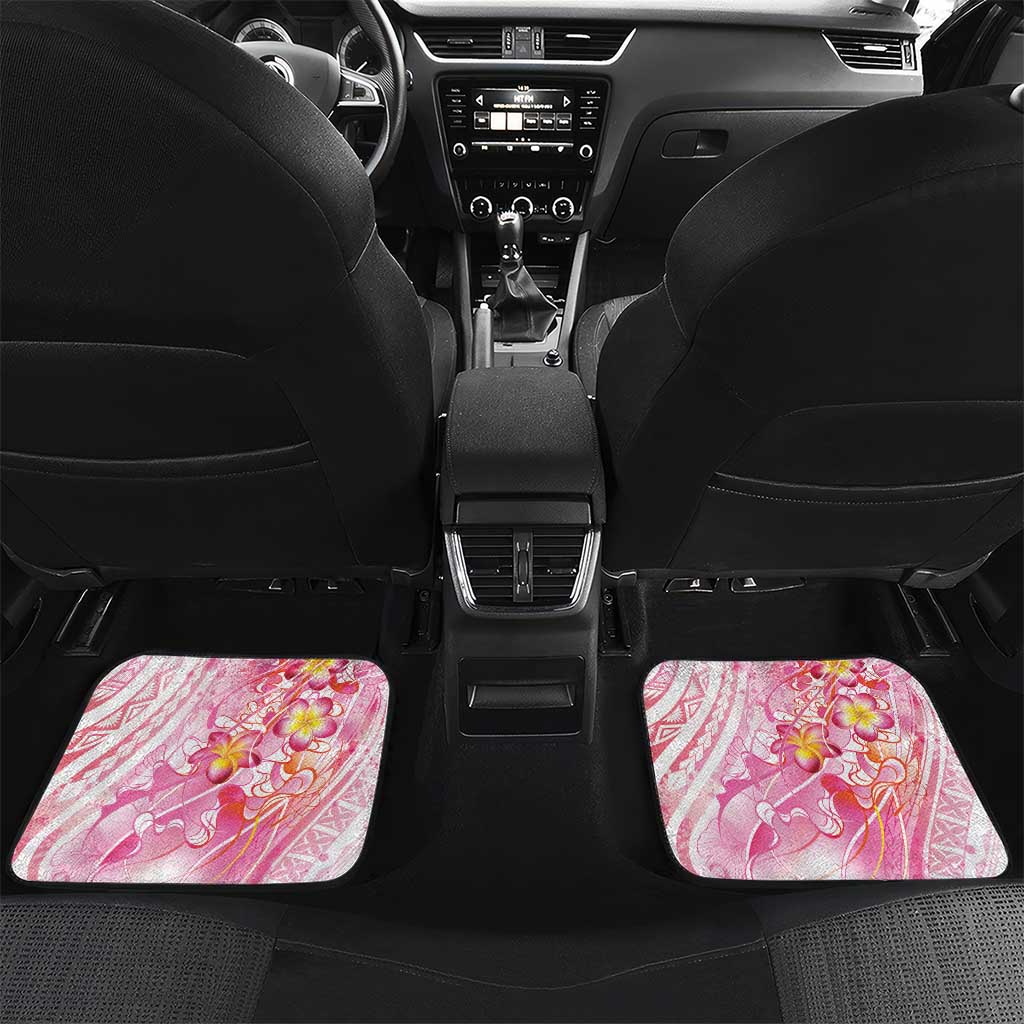 Rose Pink Polynesian Jellyfish Car Mats Watercolor Glows - Polynesian Pride
