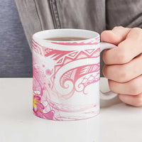 Rose Pink Polynesian Jellyfish Ceramic Mug Watercolor Glows - Polynesian Pride