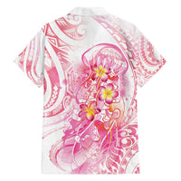 Rose Pink Polynesian Jellyfish Family Matching Long Sleeve Bodycon Dress and Hawaiian Shirt Watercolor Glows LT7 - Polynesian Pride