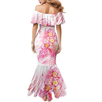 Rose Pink Polynesian Jellyfish Family Matching Mermaid Dress and Hawaiian Shirt Watercolor Glows LT7 - Polynesian Pride