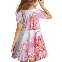 Rose Pink Polynesian Jellyfish Family Matching Short Sleeve Bodycon Dress and Hawaiian Shirt Watercolor Glows LT7 - Polynesian Pride