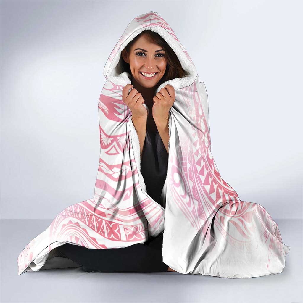 Rose Pink Polynesian Jellyfish Hooded Blanket Watercolor Glows - Polynesian Pride