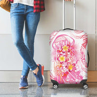 Rose Pink Polynesian Jellyfish Luggage Cover Watercolor Glows - Polynesian Pride