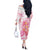 Rose Pink Polynesian Jellyfish Off The Shoulder Long Sleeve Dress Watercolor Glows - Polynesian Pride
