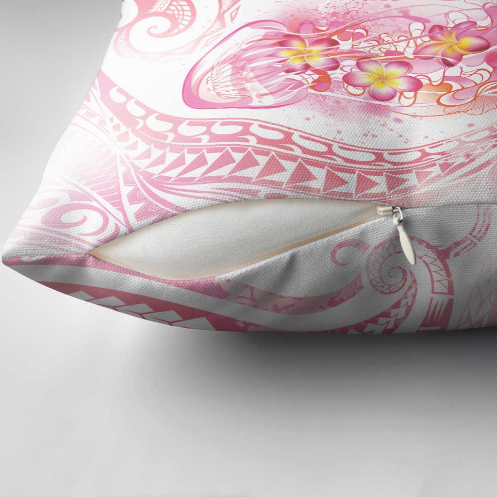Rose Pink Polynesian Jellyfish Pillow Cover Watercolor Glows - Polynesian Pride