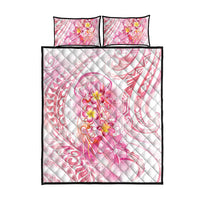 Rose Pink Polynesian Jellyfish Quilt Bed Set Watercolor Glows - Polynesian Pride