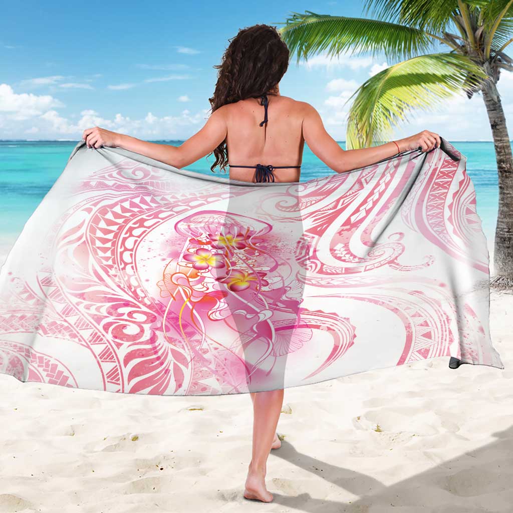Rose Pink Polynesian Jellyfish Sarong Watercolor Glows - Polynesian Pride