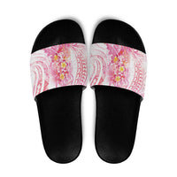 Rose Pink Polynesian Jellyfish Slide Sandals Watercolor Glows - Polynesian Pride