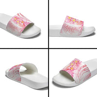 Rose Pink Polynesian Jellyfish Slide Sandals Watercolor Glows - Polynesian Pride