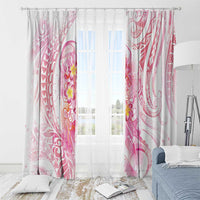 Rose Pink Polynesian Jellyfish Window Curtain Watercolor Glows - Polynesian Pride