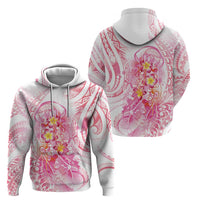 Rose Pink Polynesian Jellyfish Zip Hoodie Watercolor Glows - Polynesian Pride
