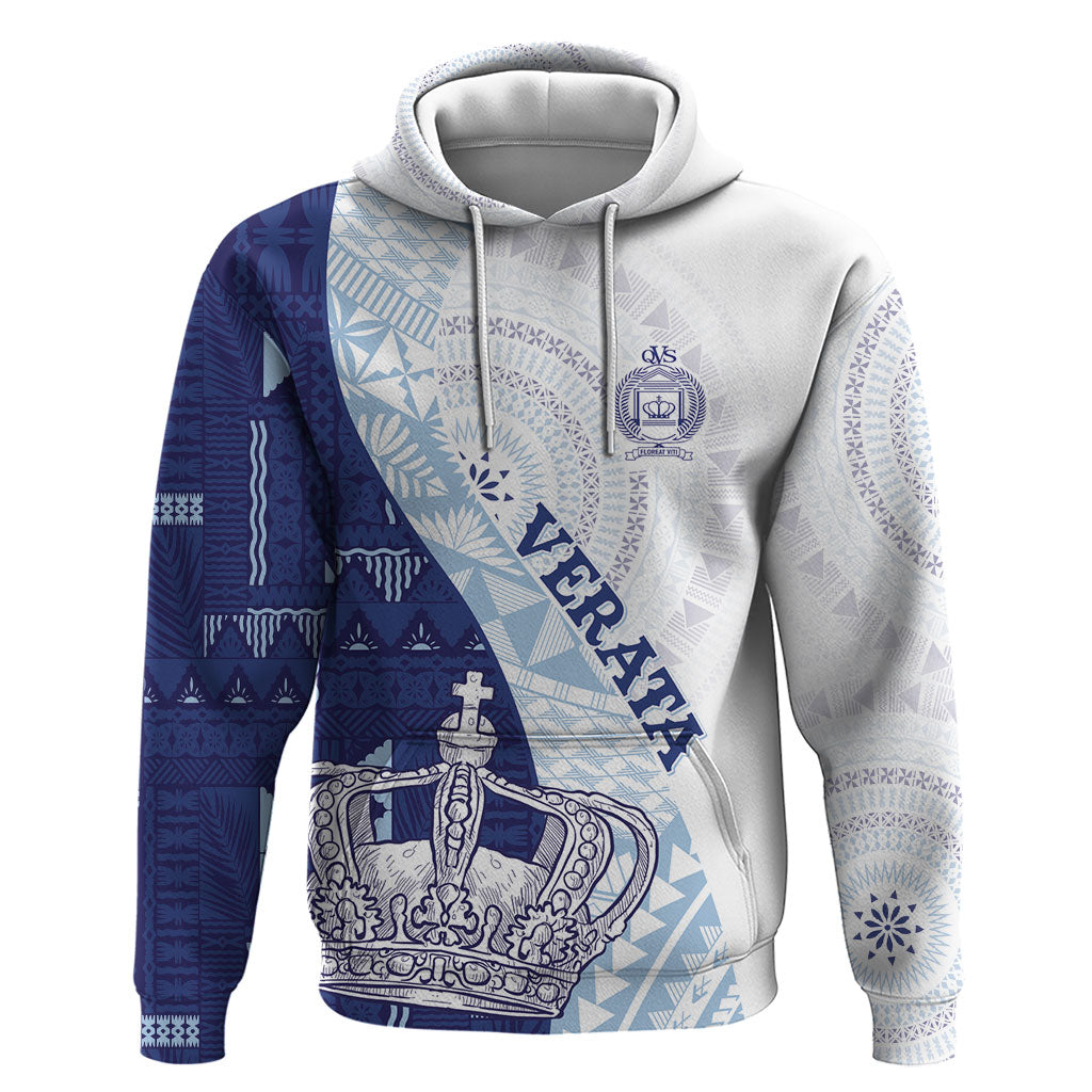 Queen Victoria School Fiji Vulinitu Verata House Hoodie Masi Tapa LT7 Pullover Hoodie Blue - Polynesian Pride